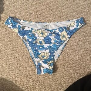 5/$10 blue and yellow floral bikini bottoms
